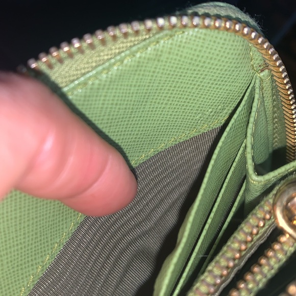 Prada Green Saffiano Leather Zip Around Wallet - Picture 6 of 8